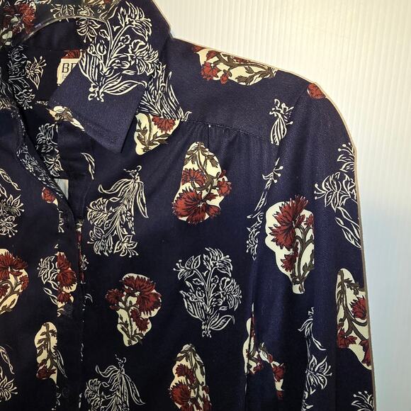 Beene Bazaar Vintage 70's Geoffrey Beene Maxi Pullover Shirt Dress Dark Floral - Picture 9 of 13